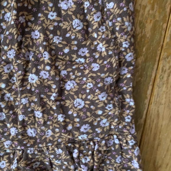 Aerie Brown Floral Midi Dress - Picture 5 of 5
